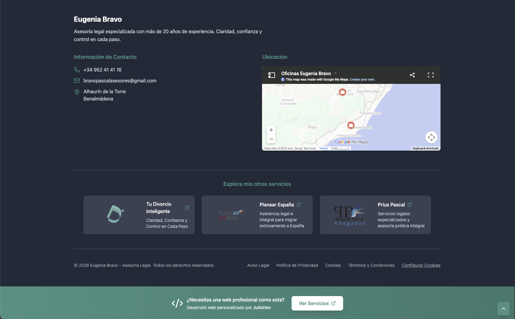 EugeniaBravo site footer
